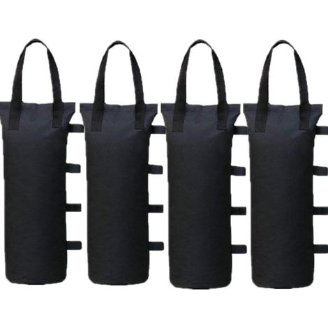 GDHZS- Lot de 4 sacs de sable pour auvent, poids robustes pour auvent, grands poids noirs pour tente extérieure coupe-vent, abri instantané, parasol de patio, tente à auvent (1/5)