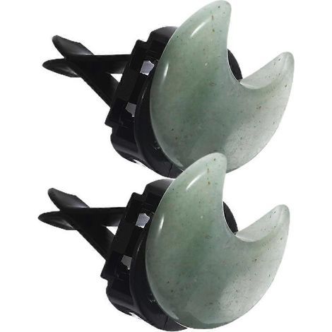 Lot de 2 clips diffuseurs d'arômes pour grilles d'aération de voiture, petits clips en forme de lune pour désodorisants de sortie d'air de véhicule-3.00X2.70X1.50CM-Light Green (1/2)