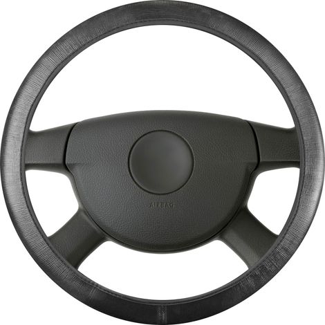 Lenkradhülle Soft Grip Canvas, Auto-Lenkradschoner Universalgröße 38 cm schwarz (1/5)