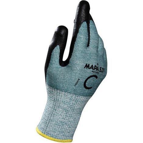 Mapa Professional - 1 paire de gants de manutention MAPA Krytech 531 - Taille 8 - Bleu - Gants résistant aux coupures