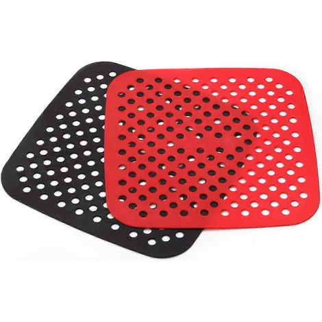 8.5 Pouces Tapis Silicone Réutilisables pour Friteuse à Air, Lot de 2, Antiadhésifs Résistants à la Chaleur, Alimentaire, Accessoires Cuisine Saine (1/5)