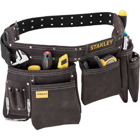 Stanley STA180113 Leather Tool Belt 5 Pouch Apron Double Stitched STST1-80113