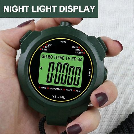 Chronomètre de poche numérique professionnel 30 heures avec écran LCD, outil de chronométrage (1/5)