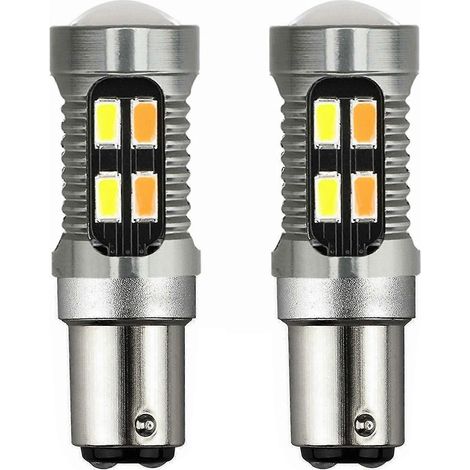 ampoules LED bicolores 1157 BAY15D P21/5W 5630 20SMD Canbus pour feu stop, feu de recul et clignotant blanc/ambre A (1/5)