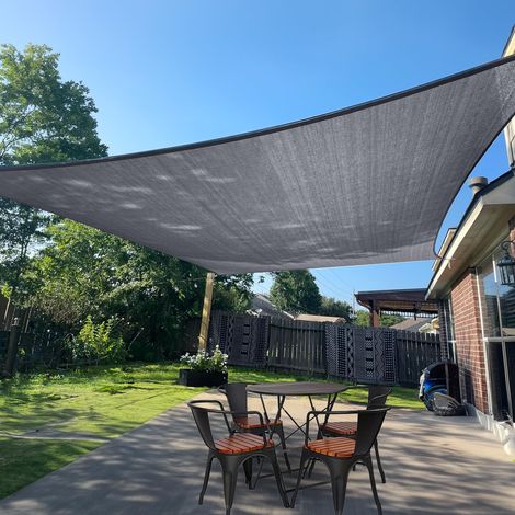 Voile d'ombrage rectangulaire pour extérieur, 2,4 x 3 m, Gris foncé (Gris) pour terrasse, pergola, Voile d'ombrage Anti-UV (1/5)