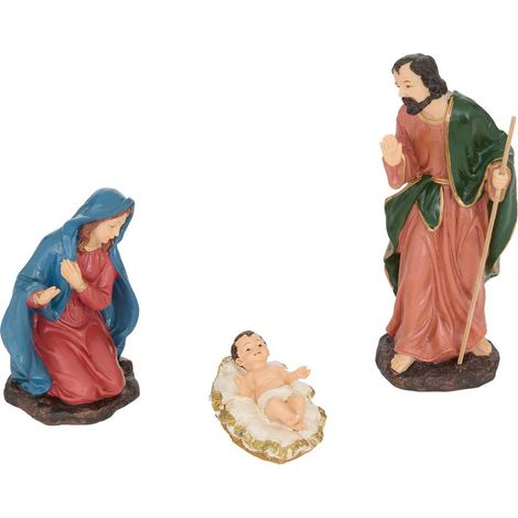 Figura de Santon Miral: Jesús, María y José, de resina. Altura: 19 cm - Feeric lights & christmas (1/4)
