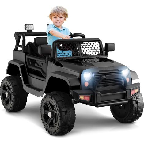 Costway – Voiture électrique 12V pour enfants – Télécommande 2,4G – 4 roues avec phares lumineux – Charge 30kg – Démarrage progressif – 3-7 ans (Noir) (1/5)