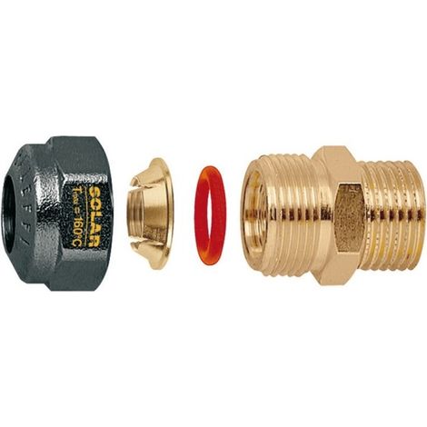 Raccord solaire à compression mâle-femelle 3/4" pour tube cuivre Ø22 - THERMADOR 254452