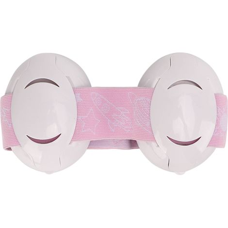 Casque antibruit bébé rose, protection auditive nourrisson avec bandeau élastique, idéal pour sommeil et voyage. (1/5)