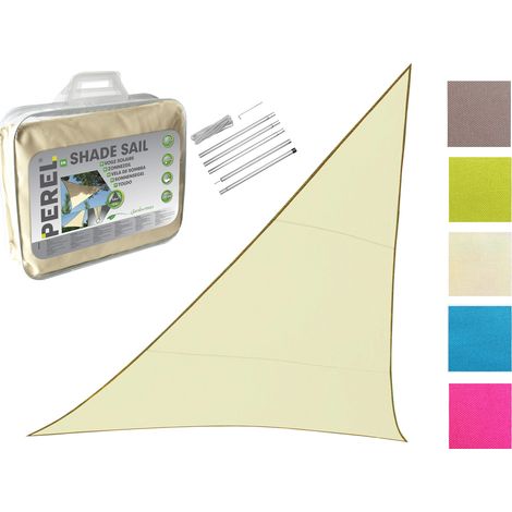 Sonnensegel Dreieck Creme 3,6m mit Stangenset für den Garten (1/5)