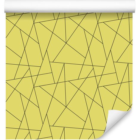 Carta da parati con motivo geometrico giallo, dettagli nitidi 50x1000 cm (1/5)