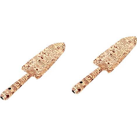 2pièces Petite Pelle De Jardin Ergonomique Fer pour Planter Bonsaïs Et Plantes Grasses Outil De Jardinage Imprimé Et Élégant (1/5)