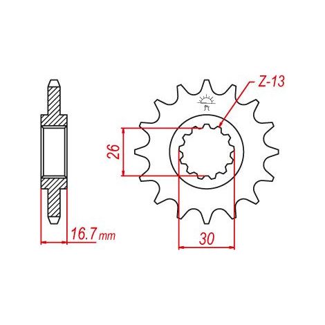 Pignon Honda - 525 - 15 Dents - Similaire JTF1370 - Made in Germany