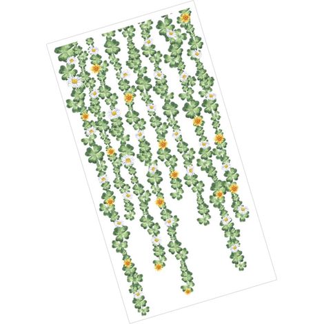 2feuilles Autocollants Muraux Fleuris Décoration Murale Végétale Motif Créatif Et Naturel Sans Décoloration (1/5)
