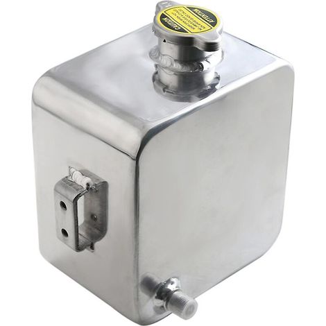 Universeller 2-Liter-Kühlmittel-Ausgleichsbehälter aus silberfarbenem Aluminium für Kfz-Reparatur und -Wartung (1/5)