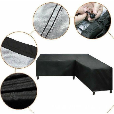 Housse pour mobilier de jardin en forme de L, 270 x 270 x 90 cm (1/5)