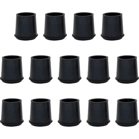 Patins Caoutchouc - Diamètre Intérieur 19 mm - Forme Conique À Enfiler - Pour Pieds De Chaise Et Table - Protection Sol Anti-rayure - Lot De 14 (1/5)