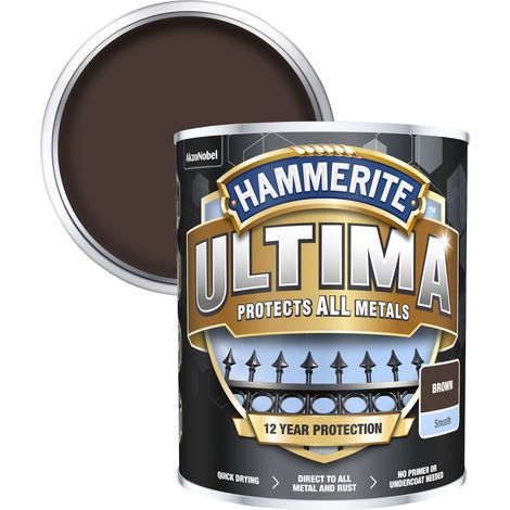Hammerite 5362530 Ultima Metal Paint Smooth Brown 750ml HMMUMSBR750