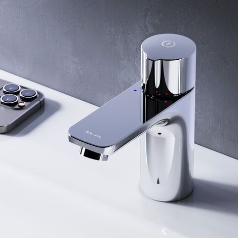 AM.PM Mitiguer Lavabo Robinet Salle Bain Chrome Robinet de Lavabo pour Salle de Bain Mélangeur Lavabo en Laiton