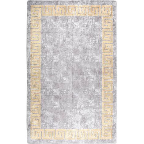 Tapis lavable antidérapant, Tapis de salon, Tapis Intérieur & Extérieur 160x230 cm Gris MKS40104 (1/5)