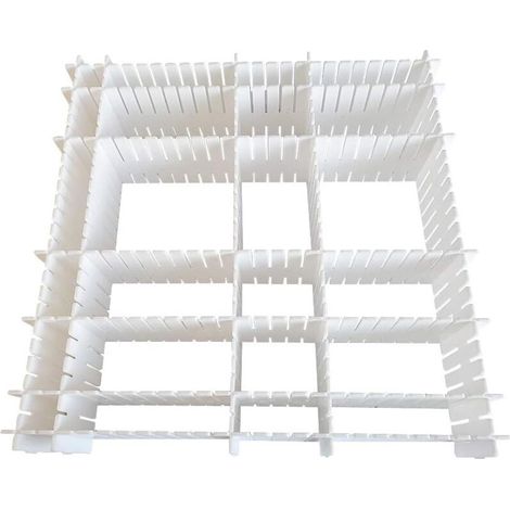 Lot de 12 Séparateurs de Tiroir Réglables en Plastique Flexible 32,4x7 cm pour Rangement Sous-Vêtements et Maquillage (1/4)