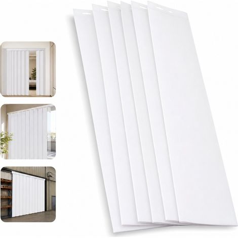 1 Pièce Lot de 5 Lames de Store Vertical Blanc en PVC, Dimensions 210×8.9 cm, Lame de Rechange pour Fenêtre, Matériau Ignifugé (1/5)