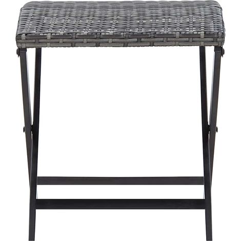 vidaXL Taburete plegable ratán sintético gris (1/2)