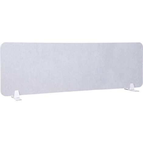Pannello Fonoassorbente da Banco 140x45 cm Coppia di Piedini con Base D'Appoggio Finitura Grigio (1/4)