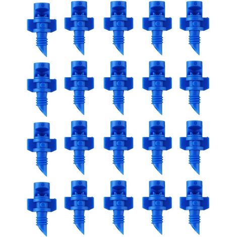Lot de 20 émetteurs d'irrigation goutte à goutte - Réfraction - Brumisateur - Micro pulvérisateur - Buses de pulvérisation pour pelouse, plantation d'eau et jardinage - Bleu - 90 degrés (1/5)