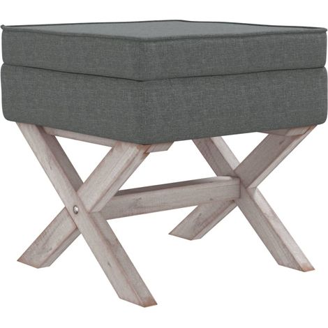 Taburete con almacenaje 45 x 45 x 49 cm tela gris oscuro 020010790