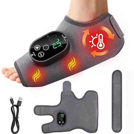 Massaggiatore elettrico per piedi 3 in 1 - Massaggiatore - Batteria da 3000 mAh - Favorisce la circolazione sanguigna - 3 impostazioni e 6 livelli di calore - Adatto per caviglie, talloni, pianta del (1/5)