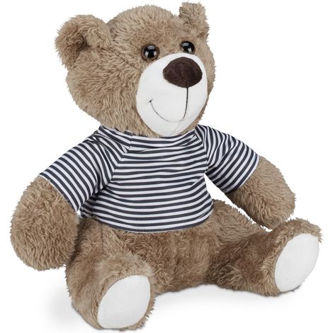 Fermaporta decorativo a forma di orsacchiotto di peluche per bambini 30 x 25 x 20 cm in tessuto beige 130008997