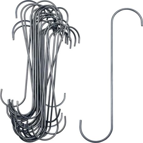 15 cm lange S-Haken, 0,25 mm Stahldraht, silberpulverbeschichtet, für Pflanzen und Heimwerkerarbeiten.