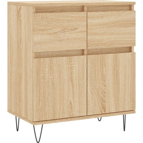 Credenza cassettiera mobile contenitore organizer cucina soggiorno salotto sonoma 60 x 35 x 70 cm legno ingegnerizzato marrone 020031605