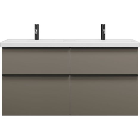 burgbad Eqio double lavabo en céramique y compris meuble (1/2)