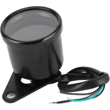Compteur multifonctionnel pour moto : tachymètre, odomètre, jauge à carburant, compteur de vitesse, 12 V, universel (noir) (1/5)