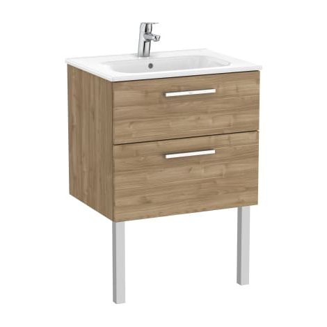 CONJUNTO VICTORIA BASE+LAVABO 600 NOGAL 2 CAJONES