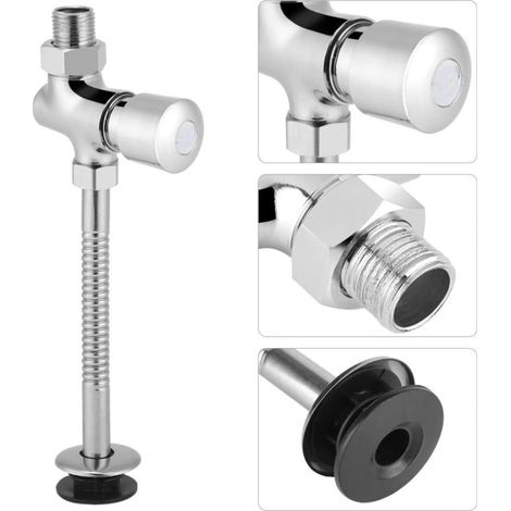 Robinet de Rinçage d urinoir Valve de Chasse d eau en Alliage de Zinc Vanne de Chasse d urinoir Type de Bouton Manuel Arrêt (1/4)