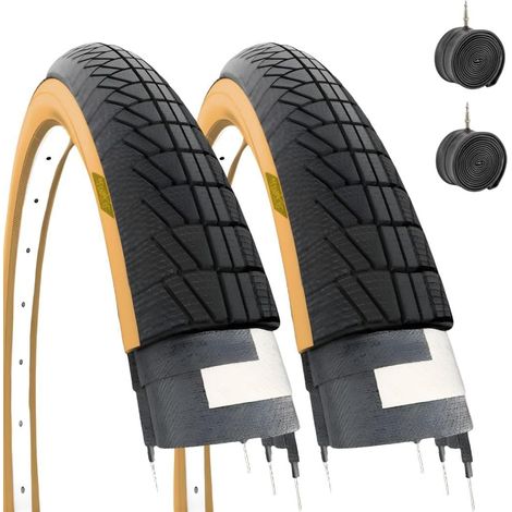 2 Copertoni 20 x 1.75 (47-406) + 2 Camere d'Aria per Graziella Bicicletta Bici City Bike Nero Para