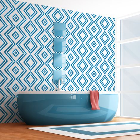 Sticker Mural Carrelage adhésif Cuisine Salle de Bain - 60 STICKERS CARREAUX DE CIMENT AZULEJOS HILARIA - 60stickers15x15cm (1/5)
