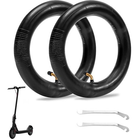 Chambre À Air 10x2.5, 2 Pièces Pneus À Air Renforcée, Pneus De Remplacement, Pneu De Rechange, Avec 2 Leviers, 10 Pouces Remplacement De Pneu Pour Roue Avant/Arrière Pour Scooter (1/5)