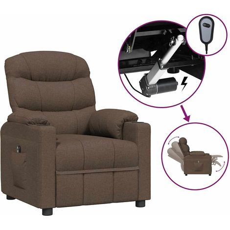 Maison Exclusive - Relaxsessel Elektrisch Braun Stoff (1/5)
