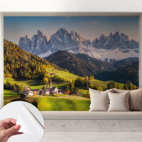 Papier peint adhésif autocollant pour salon chambre à coucher peint imprimé pour mur Paysage de montagne 208x146 cm (1/5)