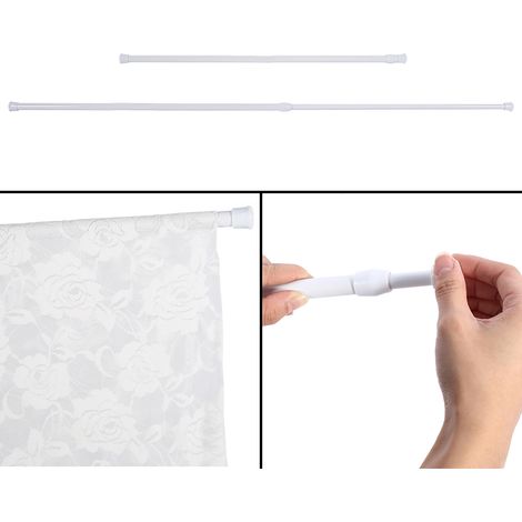 Barre de rideau de douche télescopique extensible à ressort pour salle de bain, 55-90 cm (1/5)