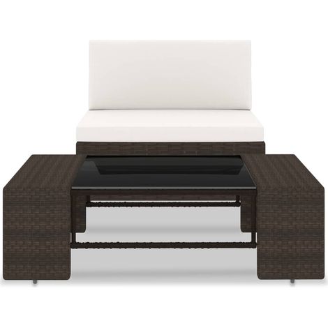 Maison Exclusive - 2-tlg. Garten-Lounge-Set Poly Rattan Braun (1/5)