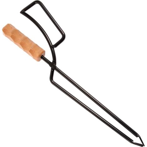 aus Eisen und Holz mit dickem Griff Feuerzange zum sicheren