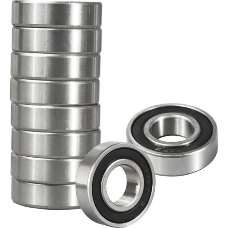 10pcs 6002RS 6002RS Ball Bearings 15 x 32 x 9 mm Chrome, Ball Bearings 6002 2RS Double Shielded Carbon Steel (6002RS 10pcs) (1/5)