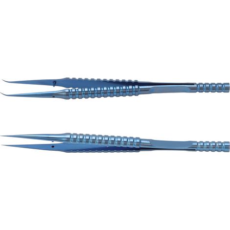 2 Pcs Fine Tipped Tweezers Straight Tip Bent Tip Titanium Alloy Electronic Repair Tweezers for Welding