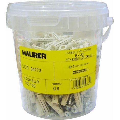 Tassello Nylon Maurer Mxv 8 8X40Mm (Secchiello 100Pz) (1/2)