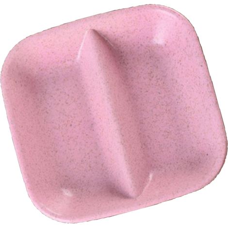 Bol à trempette en paille de blé divisé compact pratique pour sauces maison cuisine rose (1/5)